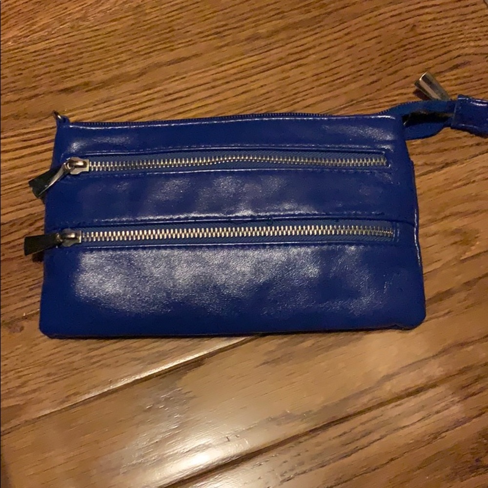 Blue clutch bag